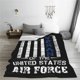 thumbnail image 4 of Manta de franela suave y cálida para veteranos de la Fuerza Aérea de los Estados Unidos, para dormitorio, sala de estar, dormitorio durante toda la temporada, 4 of 5