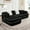Black + Teddy + 3 Seat-1, variant on SOULART 105.9" Cloud Couch, White Teddy Fabric L-Shaped Sectional Sofa for Living Room, No Assembly Fluffy Comfy Chaise Lounge with Contrast Color Design