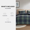 thumbnail image 2 of Mainstays Shadow Plaid 3-Piece Green Comforter Set, Full/Queen, 2 of 12