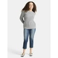 thumbnail image 2 of Time and Tru Women's and Women's Plus Waffle Stitch Sweater, Midweight, Sizes XS-4X, 2 of 5