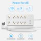 thumbnail image 3 of Cshidworld Surge Protector Regleta, 10 Tomacorrientes con 4 Puertos USB, 2 USB-C, Cable de Extensión de 4 Pies, 1875W/15A, 1700J, para Escritorio de Oficina en Casa, Blanco, 3 of 7