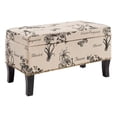 thumbnail image 1 of Linon Stephanie Ottomane de Rangement Rembourrée en Bois Botanique, Beige, 1 of 9