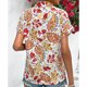 thumbnail image 4 of Camiseta con cuello en V para mujer, manga corta, blusas informales estampadas holgadas para uso de verano, flor amarilla S, 4 of 6