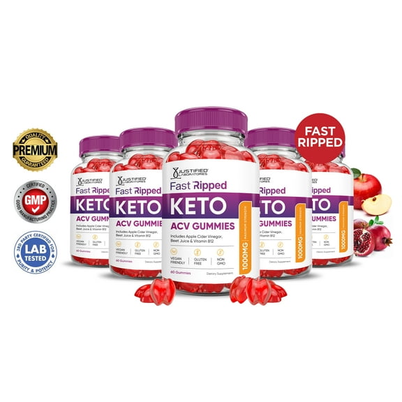 (5 Pack) Fast Ripped Keto ACV Gummies 1000MG Dietary Supplement 300 Gummys
