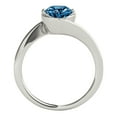 thumbnail image 3 of 1 Carats Blue Round Diamond Engagement Ring 18K Solid White Gold, 3 of 3
