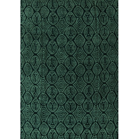 Ahgly Company Machine Washable Indoor Rectangle Abstract Turquoise Blue Modern Area Rugs, 5' x 8'