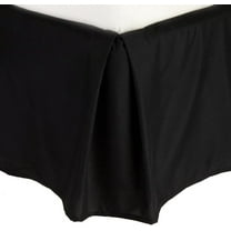 1500 Series Wrinkle Resistant SOLID Bed Skirt - Pleated Tailored 14" Drop, California King, Black