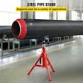 thumbnail image 4 of Heavy-Duty Pipe Stand 2500 lb Load, Adjustable 24"-42", Folding Carbon Steel Support for 1/8"-12" Pipes, Welding & Construction Use, 4 of 10