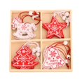 thumbnail image 3 of Colgante de Navidad de madera Colgante de Navidad Regalo de Navidad Caja de madera Adornos navideños colgantes, 3 of 6