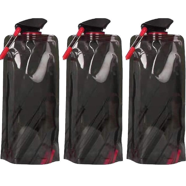 Paquete de 3 hervidores plegables para deportes al aire libre de 700 ml, sin Bpa, reutilizables, a prueba de fugas, botella de agua potable plegable, portátil para acampar, hacer deportes o