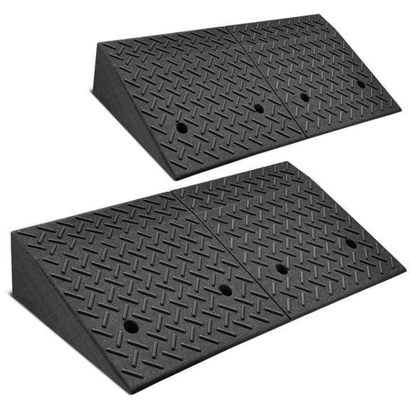 DNA Motoring for Car Motorcycle Wheelchair 6.3" Rise Heavy Duty Driveway Threshold Curb Ramp 2Pcs