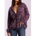 thumbnail image 4 of PRETTYGARDEN Womens Cardigan Sweaters Fall Striped Long Sleeve V Neck Button Down Knit Fuzzy Outerwear Trendy Clothes, 4 of 7