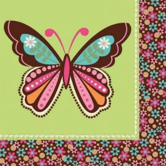 Hippie Chick Butterfly Lunch Napkins (16ct)