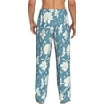 thumbnail image 3 of Uemuo Lilies Flowers Pattern Men's Wide Leg Palazzo Lounge Pants with Pockets Light Weight Loose Comfy Casual Pajama Pants-Large, 3 of 9