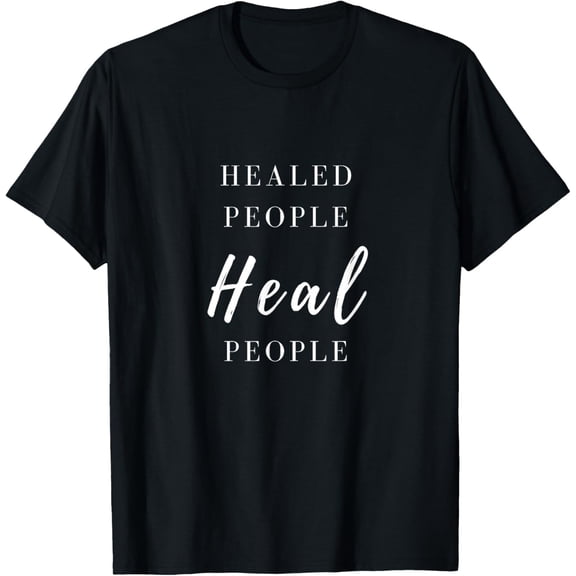 Healed People Heal People Short Sleeve Tee T-ShirtMen and women, Black T-shirt, size: Extra large S-4XL