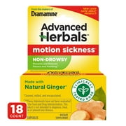 Advanced Herbals by Dramamine, Non-Drowsy Motion Sickness Relief, with Natural Ginger, 18 Count