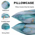 thumbnail image 5 of Teal Blue Marble Throw Pillow Covers 20x20 Inch Set of 2, Modern Abstract Art Marble Crack Waterproof Outdoor Pillow Covers, Decorative Cushion Pillowcases for Couch, Sofa, Bed, Garden, Patio, 5 of 9