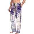 thumbnail image 6 of Sigee Lavender Blooms Window print Men's Pajama Pants Lounge Sleep Bottoms with Elastic Waistband and Pockets-Small, 6 of 6