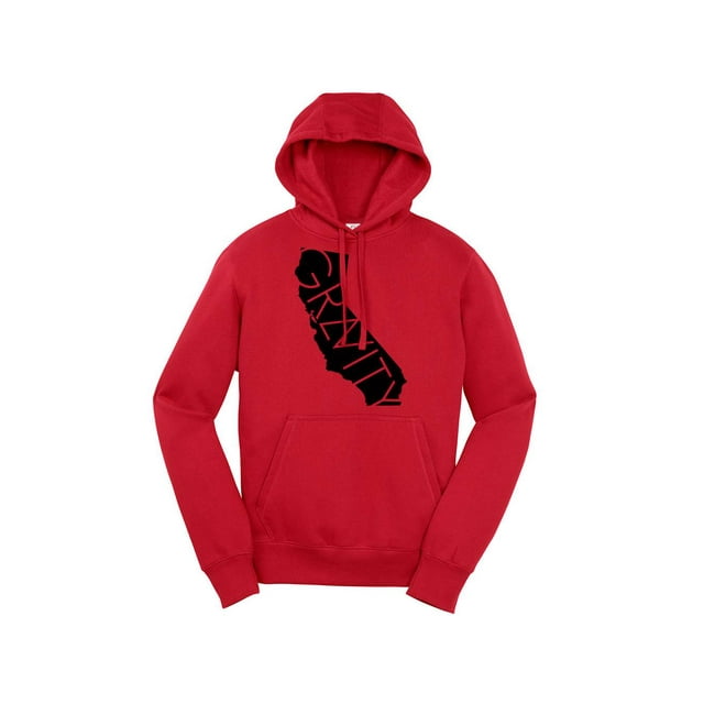 Gravity Trends Cali Hooded Pullover - Black Logo - True Red - L