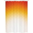 thumbnail image 4 of Geometric Stall Shower Curtain, Ombre Geometric Triangle Shape by Digital Gradient Modern Retro Style, Fabric Bathroom Set with Hooks, 54W X 78L Inches, Orange Yellow Cream, by Ambesonne, 4 of 4