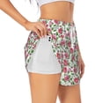 thumbnail image 2 of Disketp Flower Print Women's Shorts Workout Shorts for Athletic Gym Running Shorts with Phone Pockets XX-Large, 2 of 8