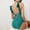 Green, variant on Summer Swimsuits for Women 2026,Women's Ruffled One Piece Swimsuit V Neck Bathing Suit High Cut Tummy Control Swimwear 2026