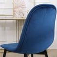 thumbnail image 3 of Roundhill Furniture Lassan Contemporary 5-Pc Dining Set, White Round Dining Table and 4 Chairs, Blue, 3 of 11