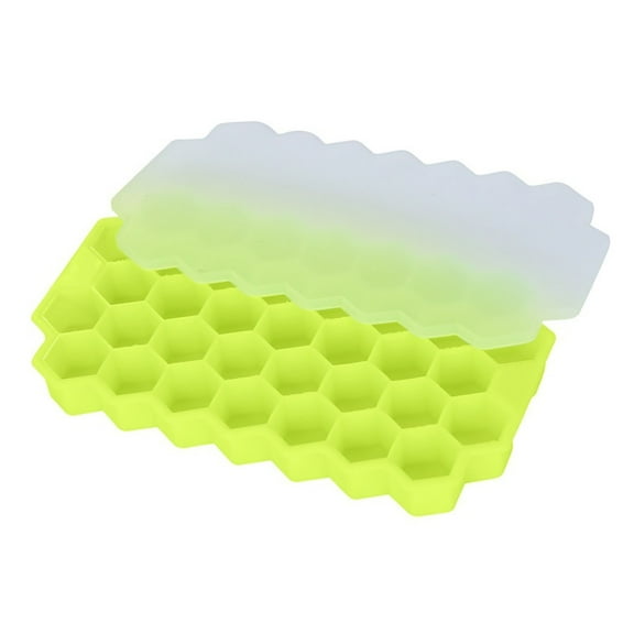 VerPetridure Honeycomb Silicone Ice Cube Ice Mould with Lid Light Green