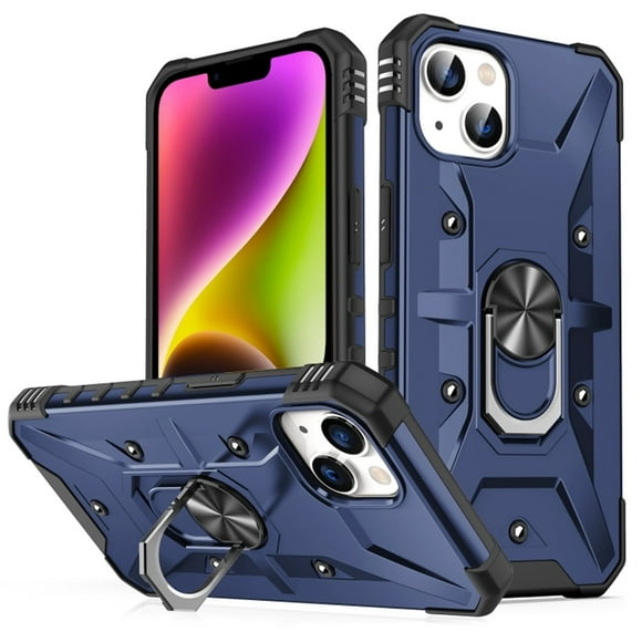 Case for iPhone 12 mini Military Grade Shockproof Magnetic Attachment with Stand Case Cover,Blue,For iPhone 12 mini