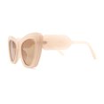 thumbnail image 3 of Womens Mod Cat Eye Thick Plastic Fashion Sunglasses Beige Brown, 3 of 4