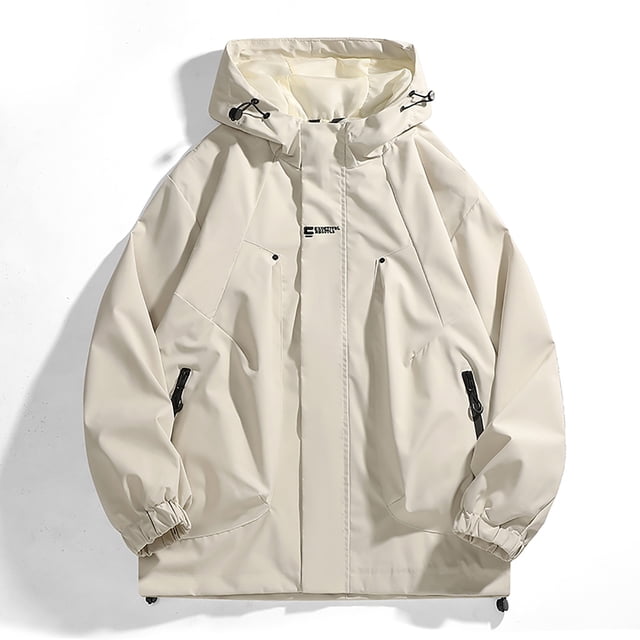 RXIRUCGD Manteau Veste Mode Ajustée à Capuche à Cordon avec Coutures pour Homme, Kaki, Taille : L