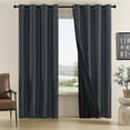 thumbnail image 6 of Btomtd Bedroom Curtain Panel Set, Elegant Overlay Curtains for Window Blocking, Decorative Blackout Curtains for Light Control - 51.96"x62.99", Dark Gray, 6 of 8