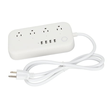 

LYUMO Smart Power Strip 4 AC Outlets 4 USB Ports Fast Charging On Off Timer ABS Safe Smart Surge Protector US Plug 100 to 240V WiFi Power Strip Smart Surge Protector