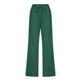 thumbnail image 4 of Women's Plus Black Dress Pants Women High Waisted Black Pants for Women Plus Size Jeans Women High Waisted Wide Leg Pants Casual Drawstring Elastic Trousers Comfy Straight Leg Long Pants with Pockets, 4 of 4