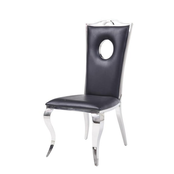 ACM-62078 - ACME Cyrene Side Chair (Set-2), PU & Stainless Steel