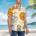 thumbnail image 5 of Balery Animals Print Men's Hawaiian Shirts Short Sleeve Beach Shirt Relaxed Fit Vacation Button Down Shirts-3X-Large, 5 of 9