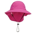 thumbnail image 2 of BRGZLK Toddler Girls Sun Hats Summer UPF 50+ UV Protection Wide Brim Breathable Boys Girls Adjustable Beach Sunhat with Neck Flap Hot Pink M, 2 of 3