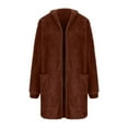 thumbnail image 5 of AherBiu Fleece Cardigan for Women Pajamas Coats Open Front Fuzzy Warm Hoodie Homewear Outwear with Pockets, 5 of 7