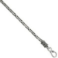 thumbnail image 2 of 3mm Sterling Silver Round BYZANTINE Chain Bracelet for Women Antiqued Finish Nickel Free 7 inch, 2 of 3