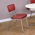 thumbnail image 2 of Retro Upholstered Dining Side Chair Red (Set of 2), 2 of 12