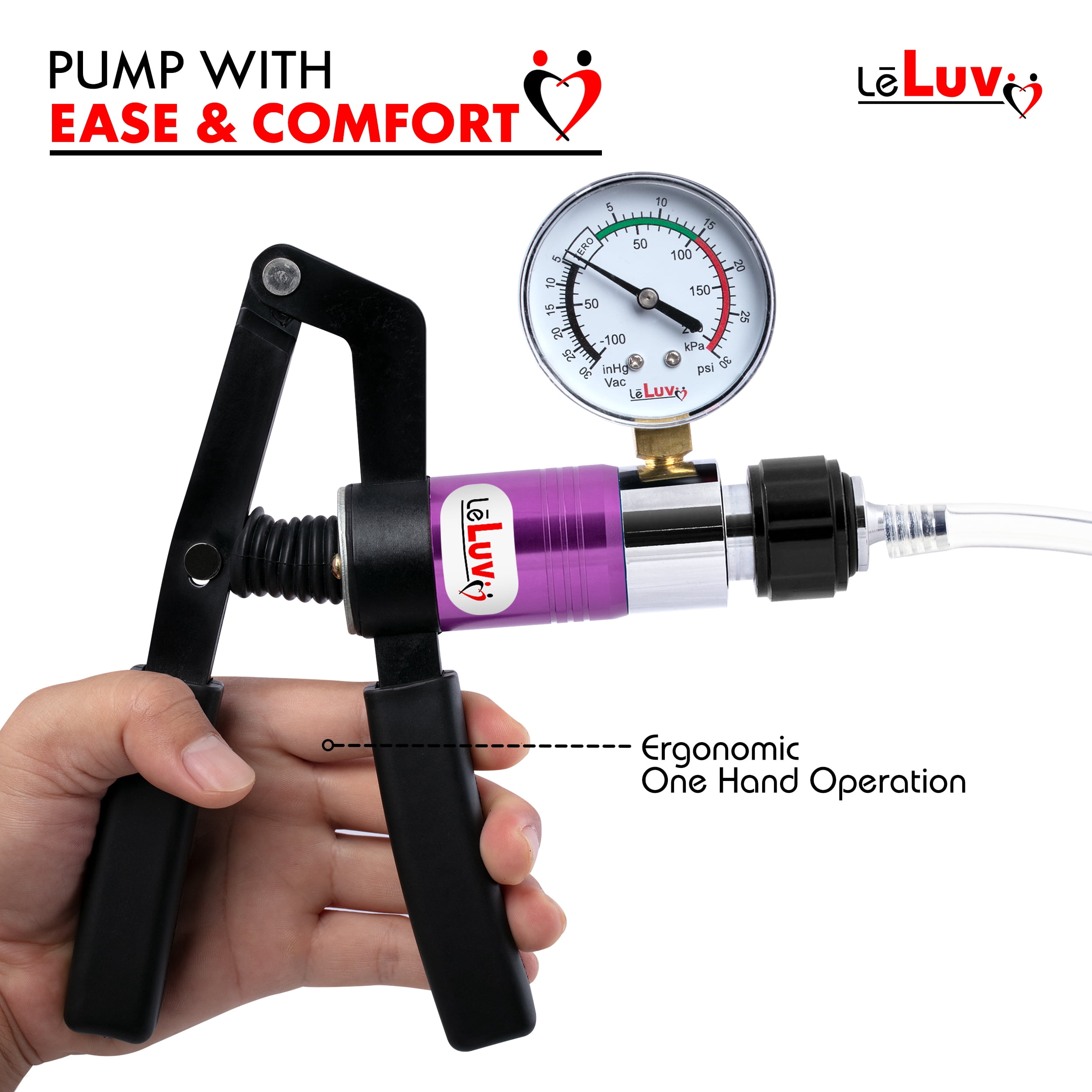 LeLuv Primo Pro+ Advanced Dual Vacuum and Pressure Pump with 60mm Gauge