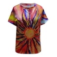 thumbnail image 3 of Puntoco Womens Plus Size Tops,Plus Size Short Sleeve Printed V-Neck Tops Tee T-Shirt Blouse, 3 of 5