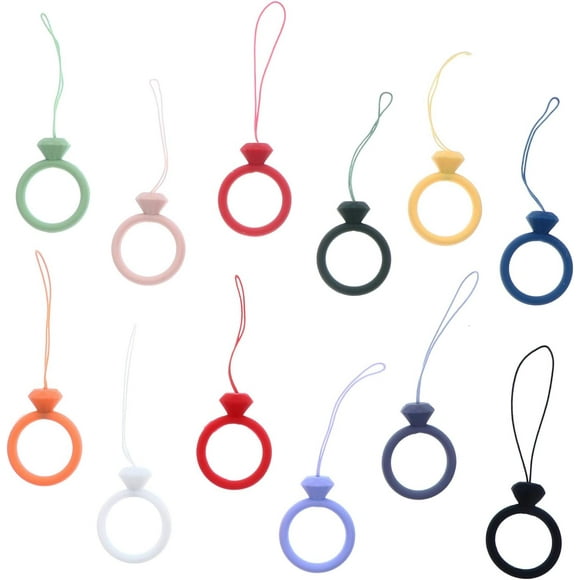 YQHWQ Phone Ring Strap Set of 12 Silicone Lanyard for Mobiles Non-slip Phone Tether Tab for Daily Carry