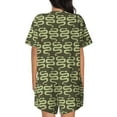 thumbnail image 3 of Naloa Green Snake Women's Short-Sleeved Pajama Set, Loungewear, Summer pajamas, Breathable Cozy - 4X-Large, 3 of 9