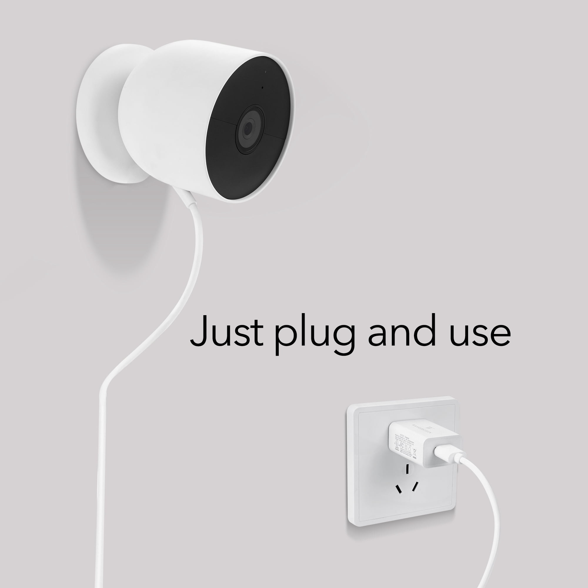 Wasserstein 26 ft Pogo Pin Cable and Adapter (5.2V/2A)- Power Cable Compatible with Google Nest Cam Outdoor or Indoor, Battery - 1 Pack (Nest Cam NOT Included)