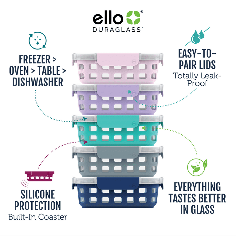 Ello 10pc Meal Prep Food Storage Container Set, Multi-Colored Reviews 2023