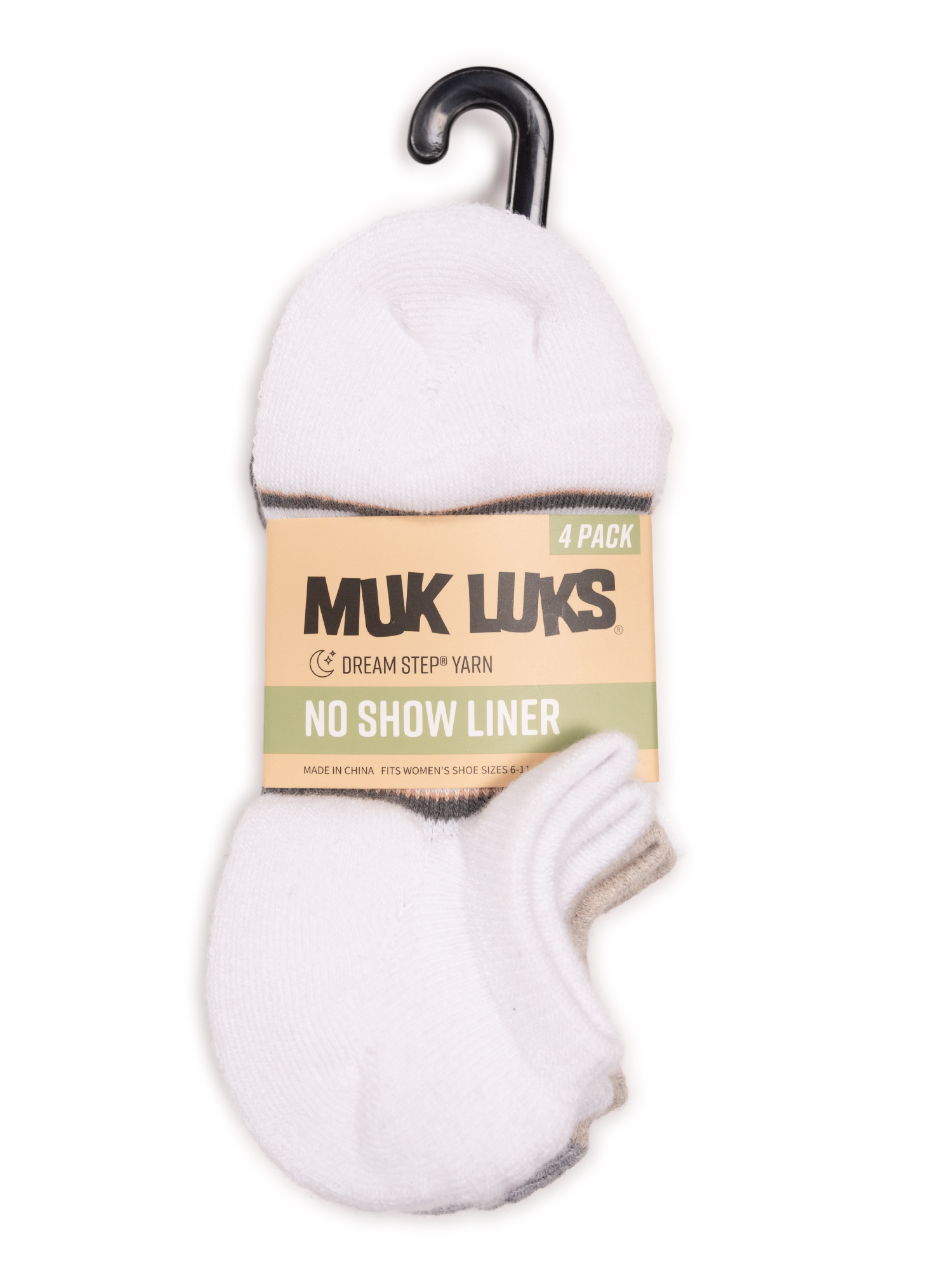 MUK LUKS Women's Dream Step No-Show Liner Socks, 4 Pair Pack