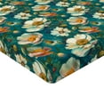 thumbnail image 4 of Ambesonne Poppy Pattern Fitted Sheet, Boho Tropical Floral, Twin XL Size, Teal Apricot Pale Green, 4 of 5
