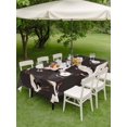 thumbnail image 4 of Outdoor Tablecloth with Umbrella Hole for Patio/Picnic/Party/Camping, White Crane Waterproof Table Cloth Rectangle Table Cover Washable, Vintage Chinese Auspicious Cloud Art Brown (60"x 120"), 4 of 8