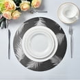 thumbnail image 2 of Round Plate Mat 15.4x15.4 Inchesx1 Placemat Table Mat Kitchen Mat Coffee Mat Fabric Thick, Strong Wear-Resistant, Heat Resistance White Feather, 2 of 7
